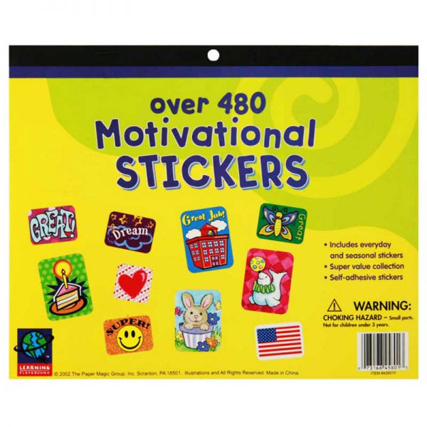 Eureka® Jumbo Motivational Sticker Book, 480 Stickers