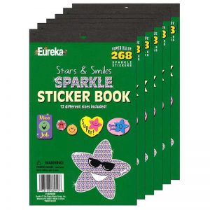 Eureka® Stars & Smiles Sparkle Sticker Book, 6 Books