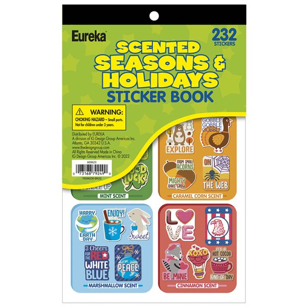 Eureka Seasons & Holidays Scented Stickerbook, 232 Stickers