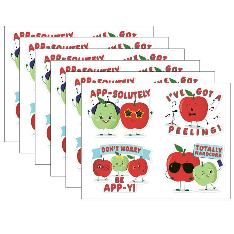 Eureka® Jumbo Scented Stickers, Apple, 12 Per Pack, 6 Packs