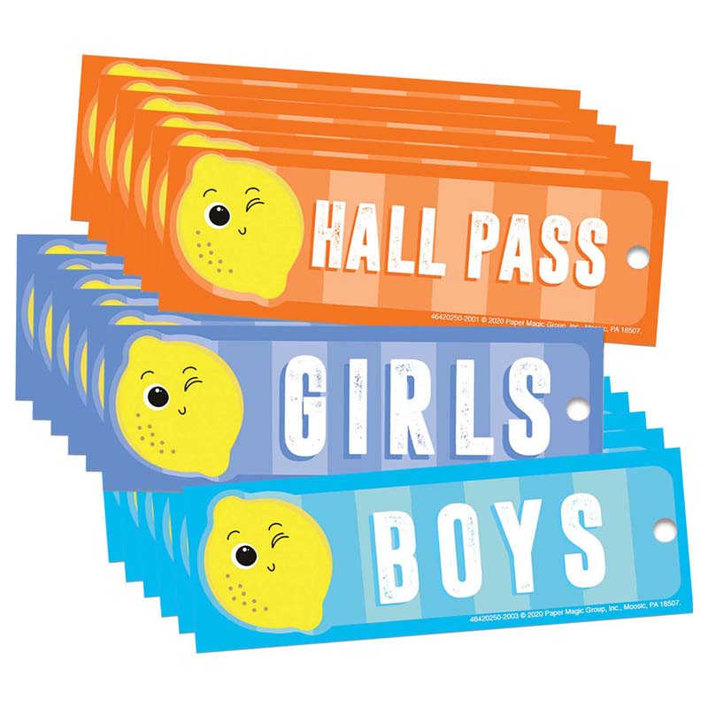Eureka® Always Try Your Zest Hall Passes, 6" x 2", 3 Per Set, 6 Sets
