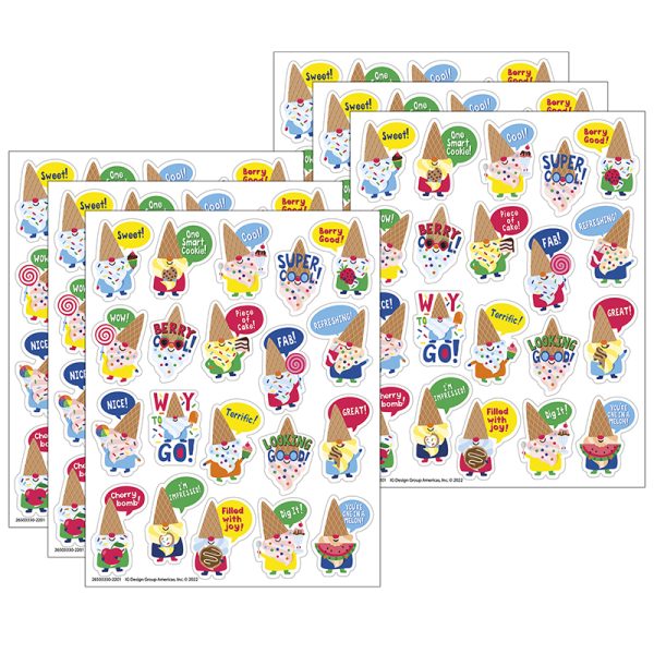 Eureka Dessert Gnomes Candy Scented Stickers, 80 Per Pack, 6 Packs