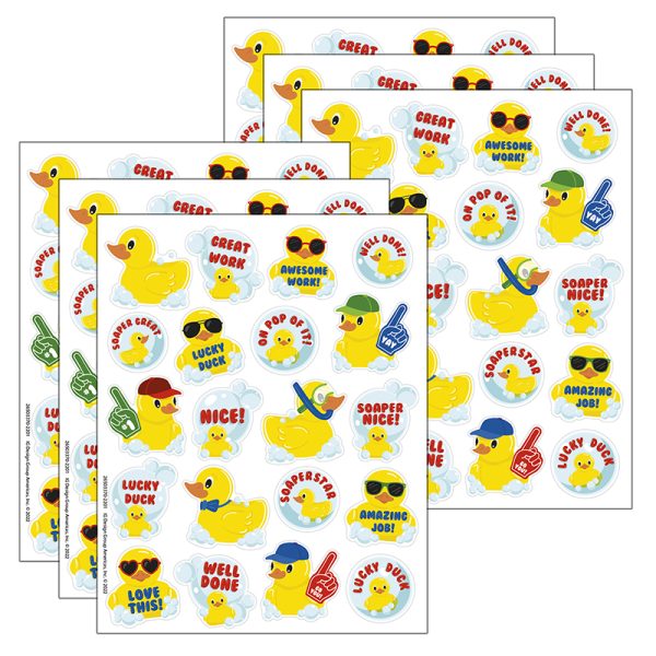 Eureka Rubber Duckies Bubblebath Scented Stickers, 80 Per Pack, 6 Packs