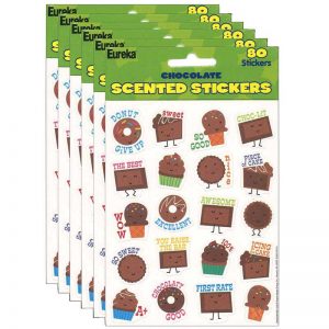 Eureka® Chocolate Scented Stickers, 80 Per Pack, 6 Packs