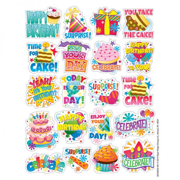 Eureka® Birthday Theme Stickers