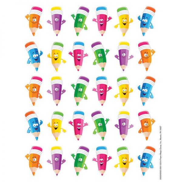Eureka® Pencil Smiley Faces Theme Stickers
