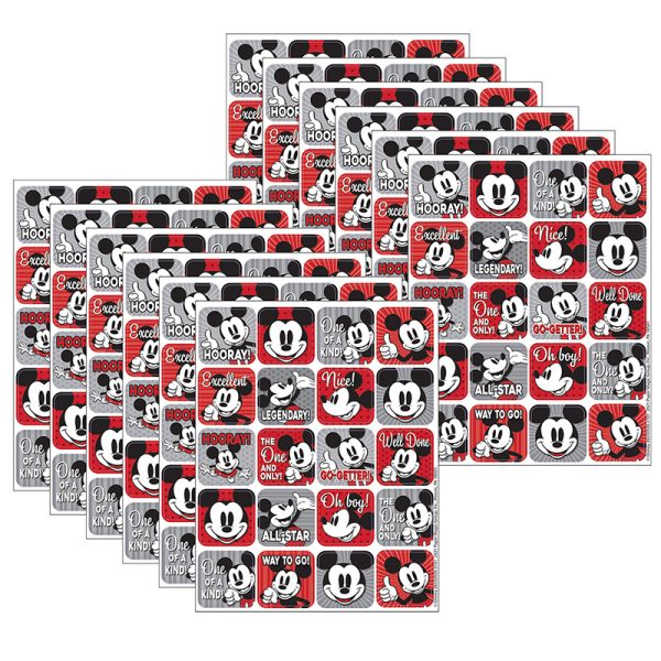 EUREKA Mickey Mouse® Throwback Theme Stickers, 120 Per Pack, 12 Packs