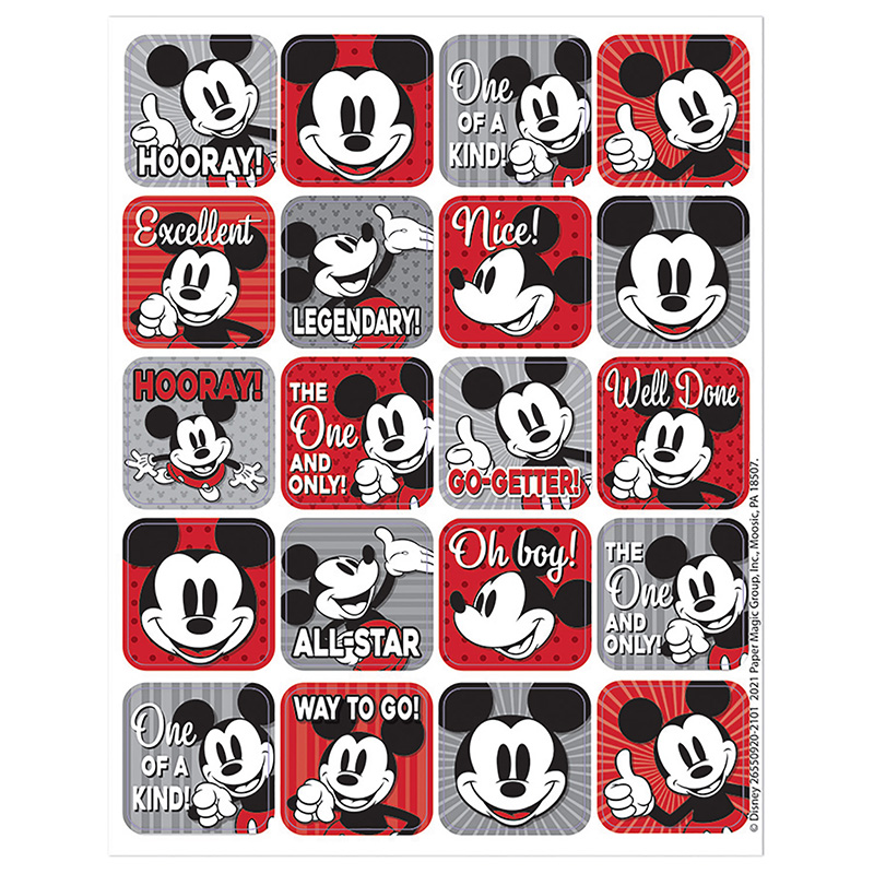 EUREKA Mickey Mouse® Throwback Theme Stickers, Pack of 120