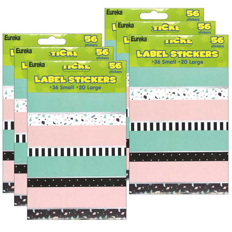 Eureka® Simply Sassy Sticker Labels, 56 Per Pack, 6 Packs