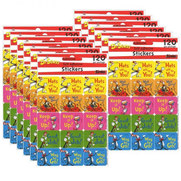 Eureka® Cat in the Hat™ Success Stickers, 120 Per Pack, 12 Packs
