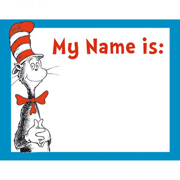 Eureka® Cat in the Hat™ Name Tags, 40/pkg