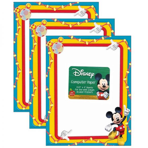 Eureka® Mickey Mouse Clubhouse® Primary Colors Computer Paper, 50 Sheets Per Pack, 3 Packs