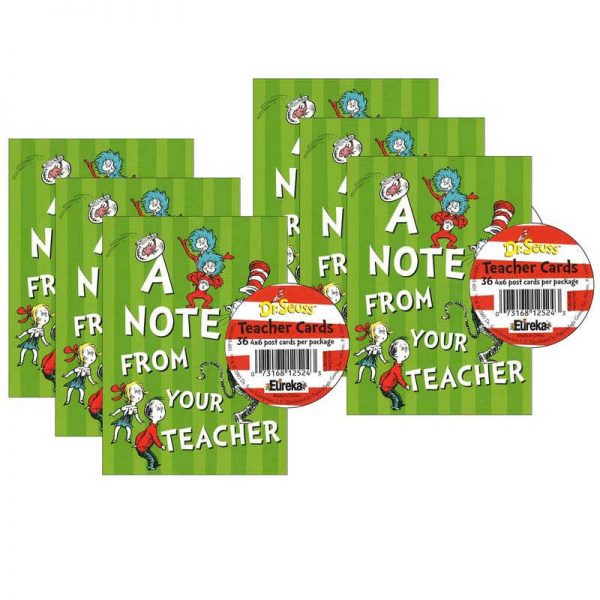 Eureka® Cat in the Hat™ Teacher Cards, 36 Per Pack, 6 Packs