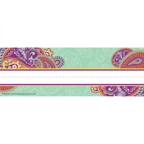 Eureka® Positively Paisley Self-Adhesive Name Plates, 9 5/8" X 3 1/4", Pack of 36