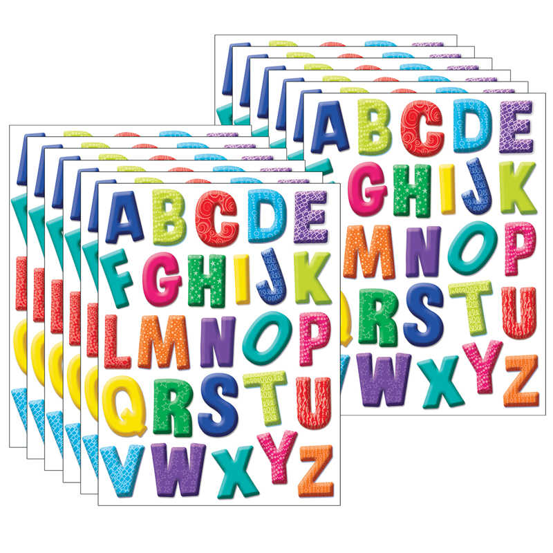 Eureka® Color My World Alphabet Window Clings, 12 Sheets