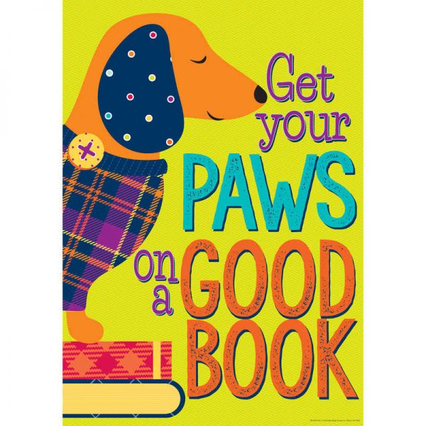 Eureka® Plaid Attitude - Get Your Paws On A Good Book 13" x 19" Posters