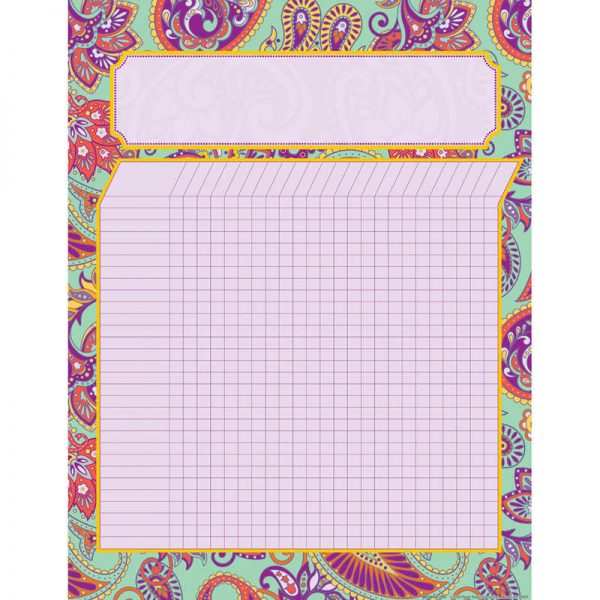 Eureka® Positively Paisley Incentive Chart, 17" x 22"