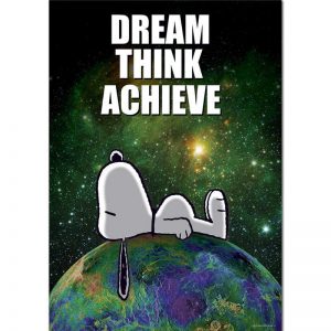 Eureka® Peanuts® NASA Dream Think Achieve Poster, 13" x 19"