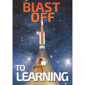 Eureka® Peanuts® NASA Blast Off To Learning Poster, 13" x 19"