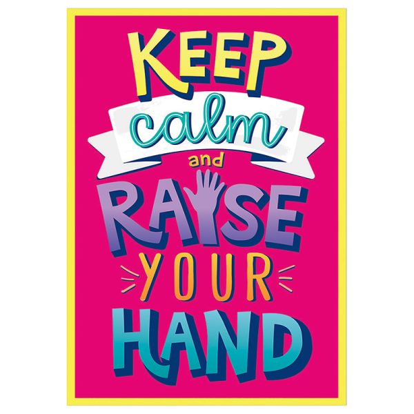 EUREKA Raise Your Hand Poster, 13" x 19"