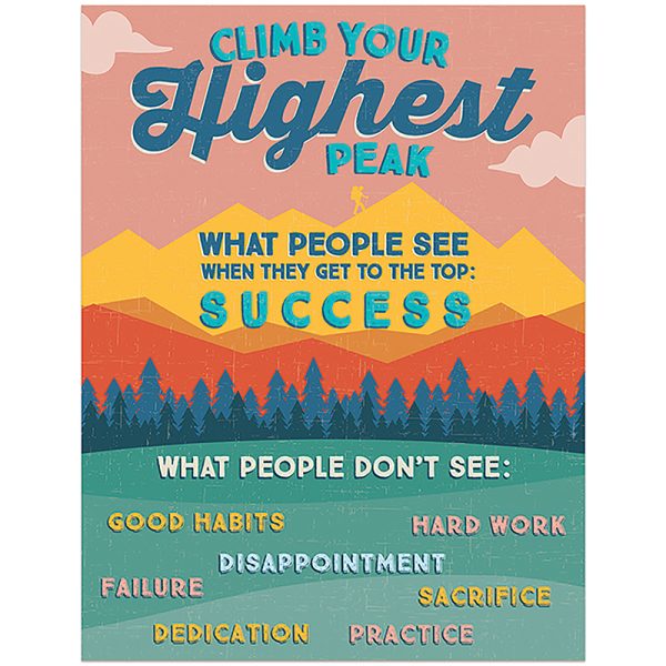 EUREKA Adventurer Climb Your Highest Peak Chart, 17" x 22"