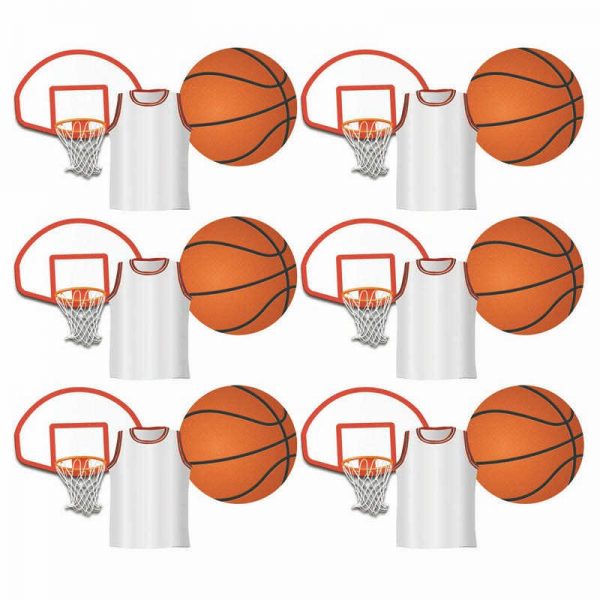 Eureka® Basketball Assorted Cut Outs, 36 Per Pack, 6 Packs
