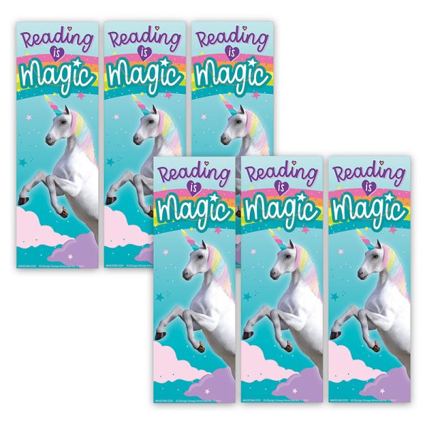 EUREKA Unicorn Reading is Magic Bookmarks, 36 Per Pack, 6 Packs
