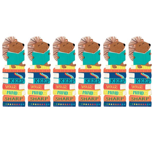 EUREKA Hedge Hog Keep Your Mind Sharp Bookmarks, 36 Per Pack, 6 Packs