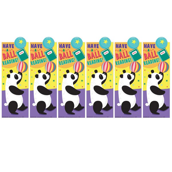 EUREKA Panda Have a Ball Reading Bookmarks, 36 Per Pack, 6 Packs