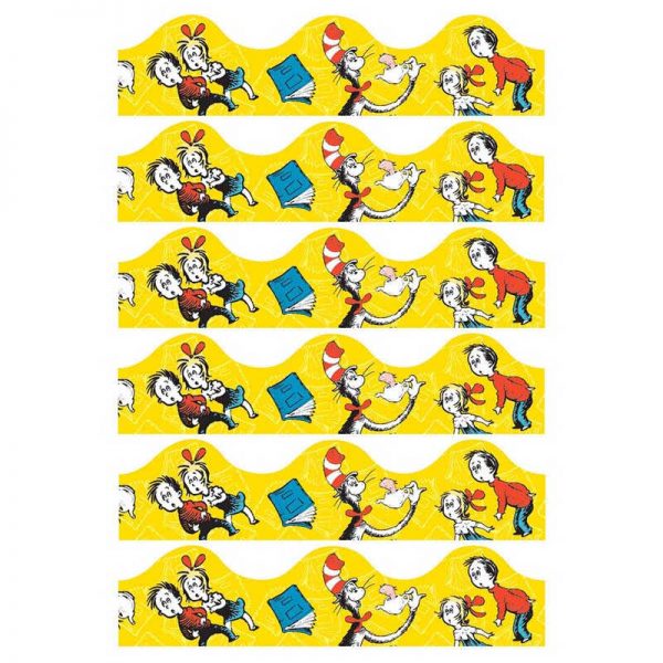 Eureka® Cat in the Hat™ Yellow Deco Trim®, 37 Feet Per Pack, 6 Packs