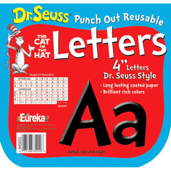 Eureka® Dr. Seuss™ Punch Out Deco Letters, Black