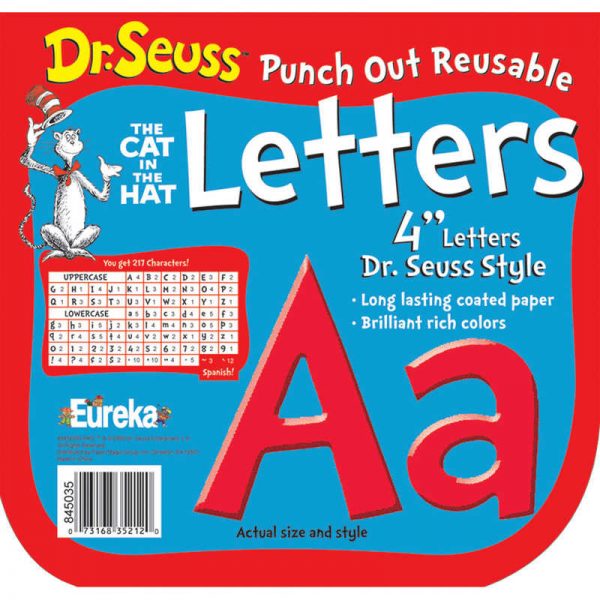 Eureka® Dr. Seuss™ Punch Out Reusable Red Letters, 4"