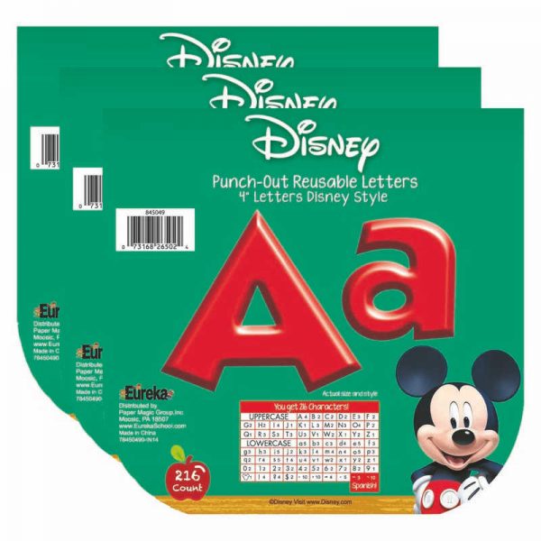 Eureka® Mickey Mouse Clubhouse® Mickey Red Deco Letters, 4", 216 Characters Per Pack, 3 Packs