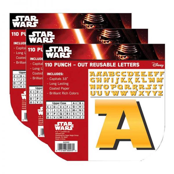 Eureka® Star Wars™ Deco Letters, 4", Yellow, 110 Letters Per Pack, 3 Packs