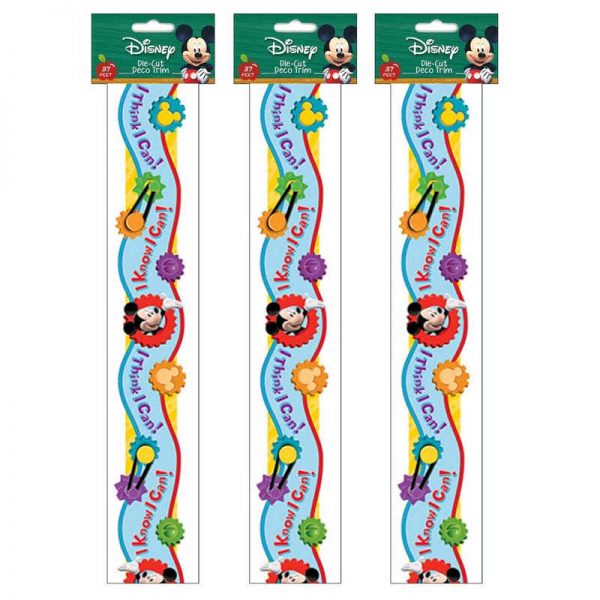 Eureka® Mickey Mouse Clubhouse® I Think I Can Extra Wide Cut Deco Trim®, 37 Feet Per Pack, 3 Packs
