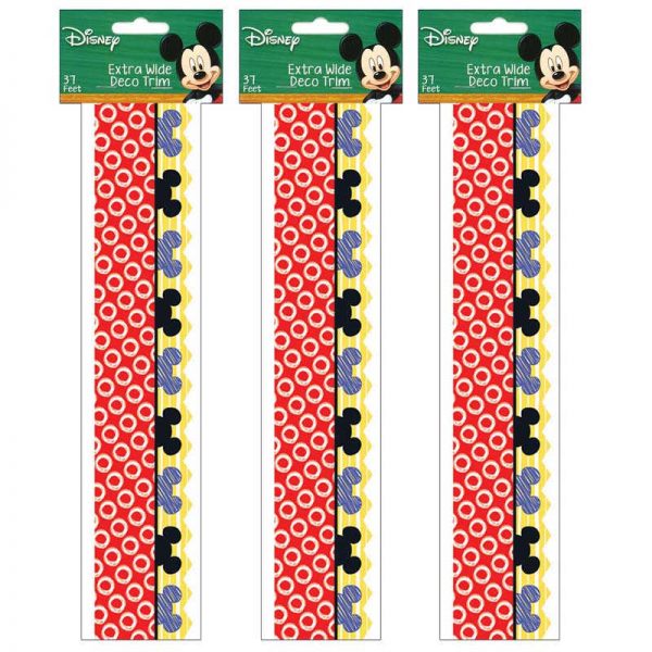 Eureka® Mickey® Color Pop! Peeking Head Extra Wide Deco Trim®, 37 Feet Per Pack, 3 Packs