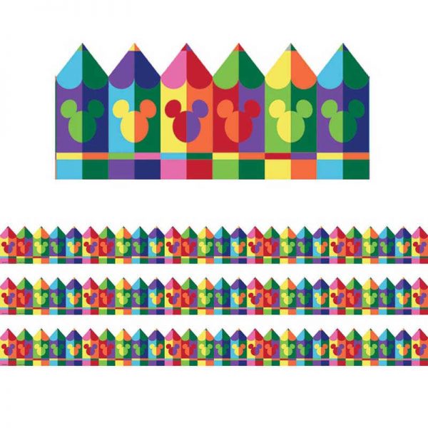 Eureka® Geo Mickey® Pencils Extra Wide Deco Trim, 37 Feet Per Pack, 3 Packs