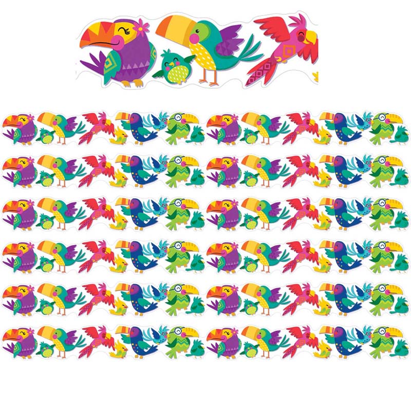 Eureka® You Can Toucan Birds Deco Trim® Extra Wide Die Cut, 37 Feet Per Pack, 6 Packs