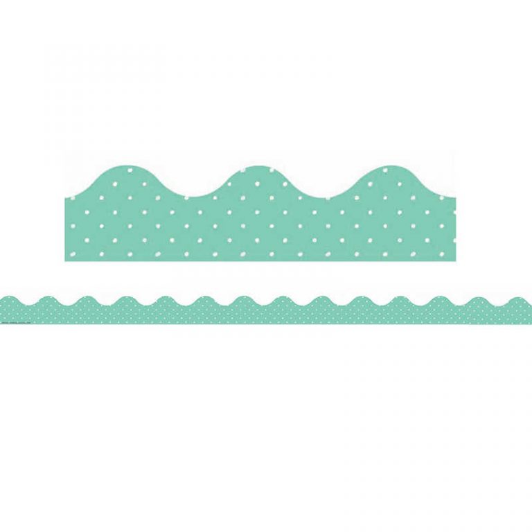 TeachersParadise - EurekaÂ® Simply Sassy - Teal Polka Dots Deco Trim