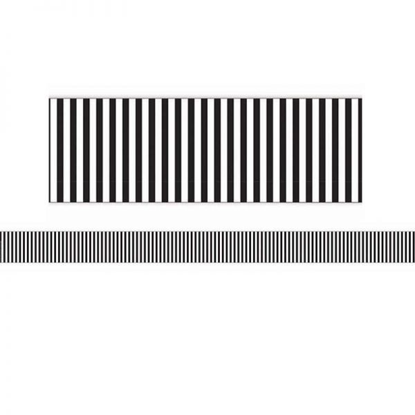 Eureka® Simply Sassy Black and White Stripe Deco Trim® Extra Wide Die Cut, 37 Feet
