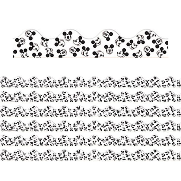 EUREKA Mickey Mouse® Throwback Tossed Mickeys Deco Trim®, 37 Feet Per Pack, 6 Packs