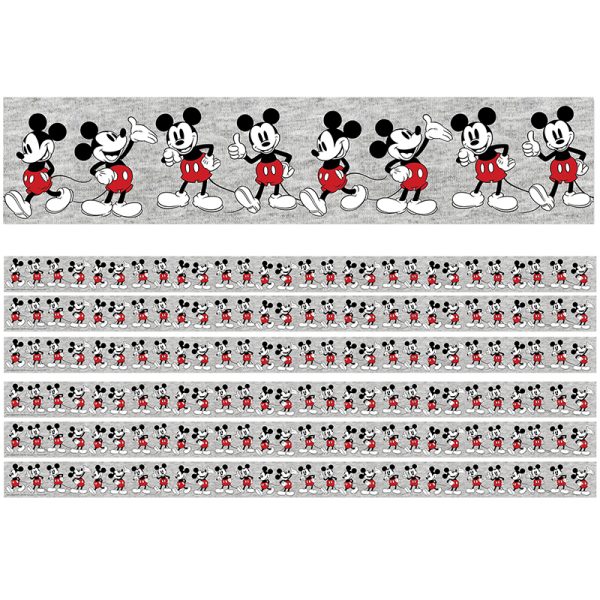 EUREKA Mickey Mouse® Throwback Mickey Poses Deco Trim®, 37 Feet Per Pack, 6 Packs