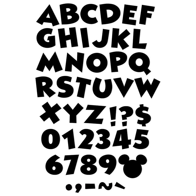 EUREKA Mickey Mouse® Throwback Black Deco Letters, 216 Characters