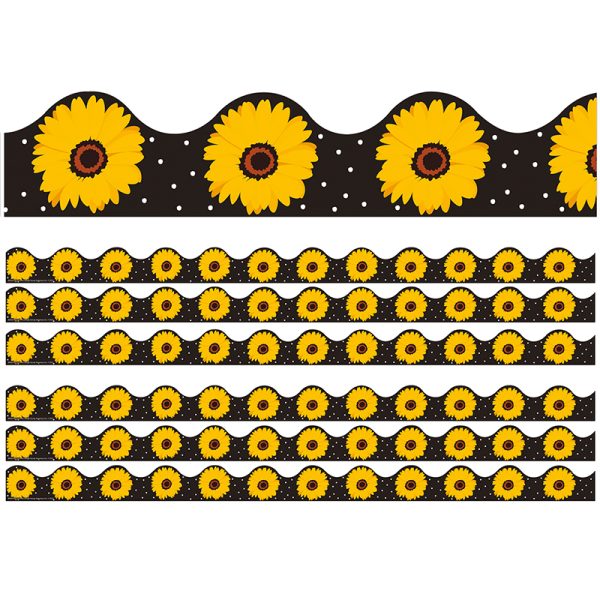 EUREKA The Hive Black Floral Deco Trim®, 37 Feet Per Pack, 6 Packs