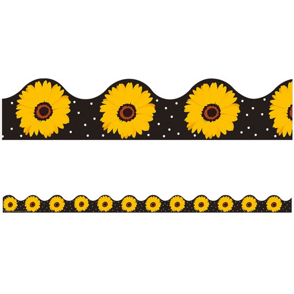 EUREKA The Hive Black Floral Deco Trim®, 37 Feet