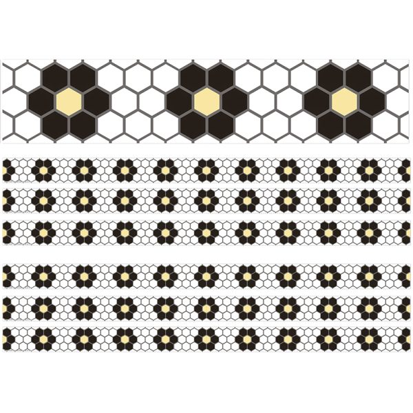 EUREKA The Hive Floral Mosaic Deco Trim®, 37 Feet Per Pack, 6 Packs