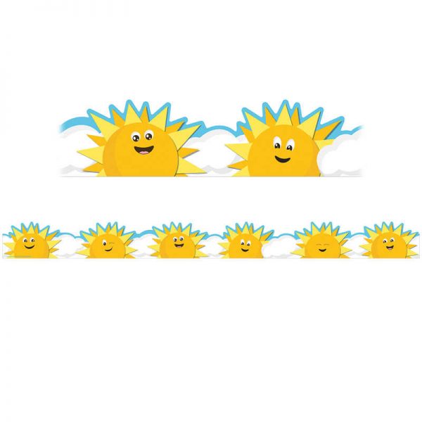 Eureka® Growth Mindset Sun & Clouds Deco Trim® Extra Wide Die-Cut, 37 Feet