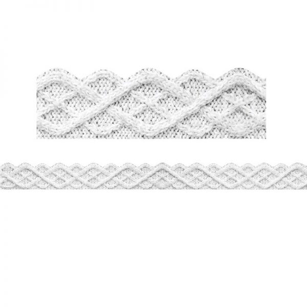 Eureka® A Close-Knit Class Fisherman Cable Knit Deco Trim Extra Wide, 37 Feet