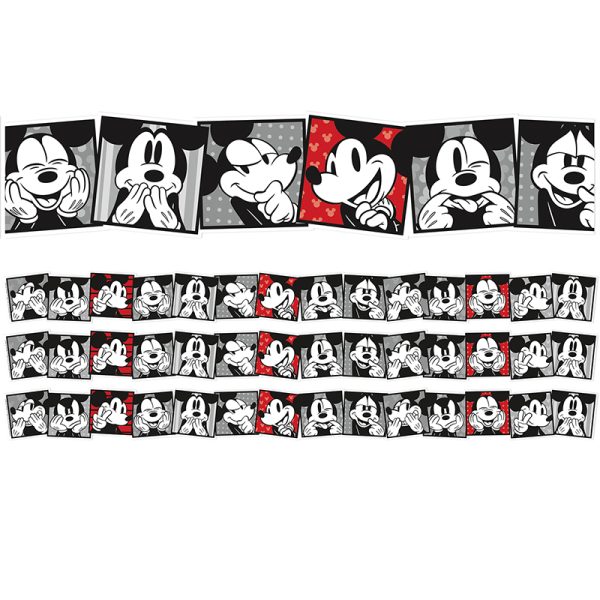 EUREKA Mickey Mouse® Throwback Mickey Selfies Extra Wide Deco Trim®, 37 Feet Per Pack, 3 Packs