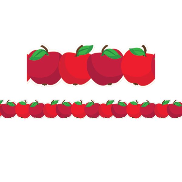 EUREKA Apple Die-Cut Extra Wide Deco Trim®, 37 Feet